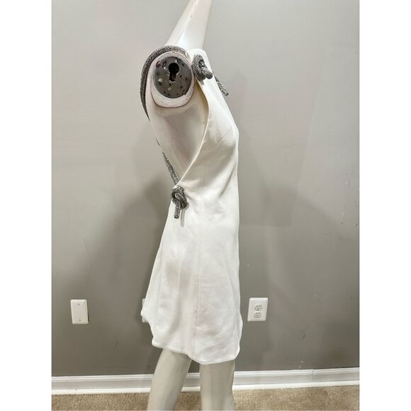 NWT Versace Embellished Rope Mini Shift Dress White Size IT42 / US6 $5900 - Picture 9 of 13